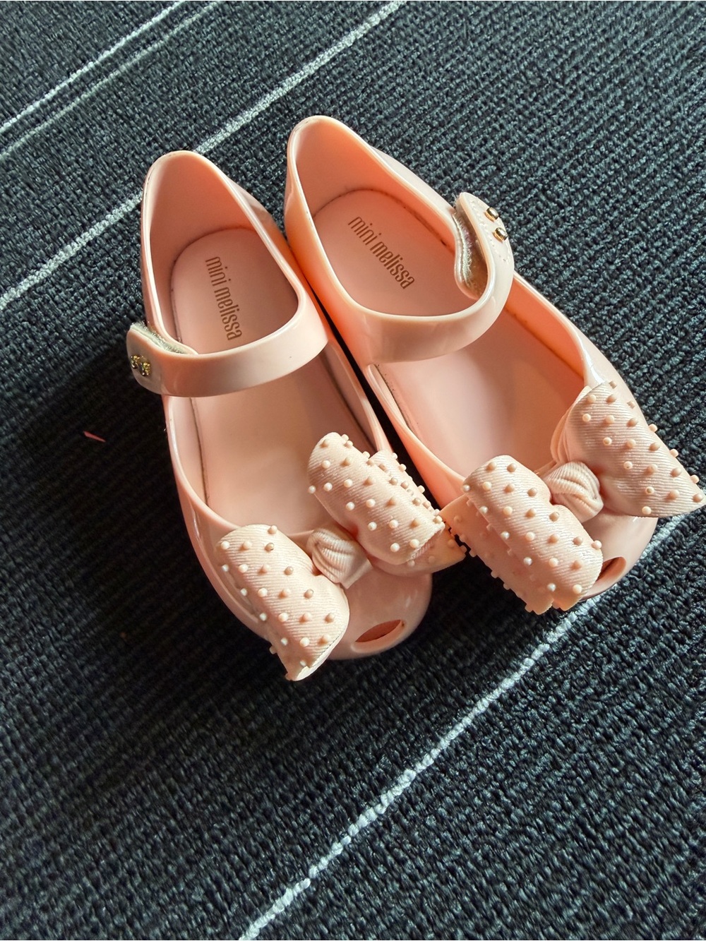 Mini Melissa Peach Pink Jelly Mary Jane Flat